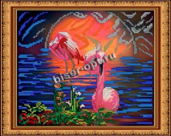 «Светлица» набор для вышивания бисером №213 «Фламинго» бисер Китай 24*19см (1шт) цвет:213