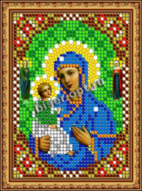 «Светлица» рисунок на ткани для вышивания бисером 422ЛМ «Прсв. Богородица Иерусалимская» 7,5*10см (1шт) цвет:422ЛМ