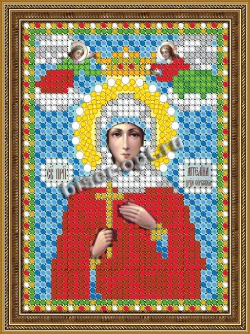 «Светлица» рисунок на ткани для вышивания бисером 744ЛМ «Св. Ангелина Сербская» 7,5*10см (1шт) цвет:744ЛМ