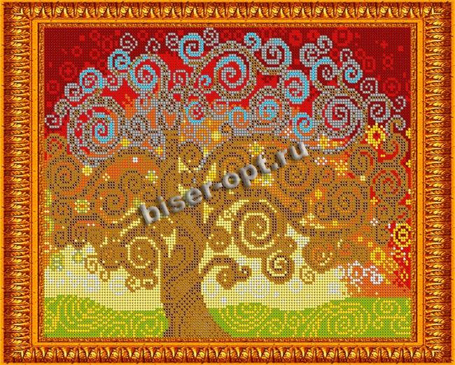 «Светлица» набор для вышивания бисером №468П «Дерево счастья» бисер Чехия 30*24см (1шт) цвет:468П