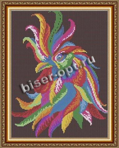 «Светлица» рисунок на ткани для вышивания бисером К-548П «Радужный петушок» 24*30см (1шт) цвет:К-548П