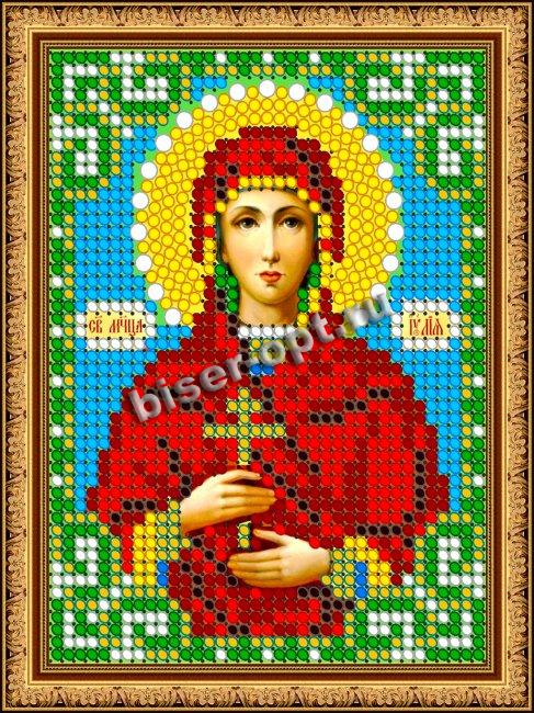 «Светлица» рисунок на ткани для вышивания бисером 712ЛМ «Св. Юлия» 7,5*10см (1шт) цвет:712ЛМ