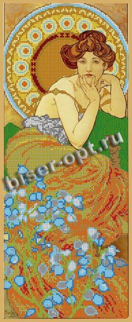 «Светлица» набор для вышивания бисером №399 «Девушка - топаз» бисер Чехия 19*48см (1шт) цвет:399