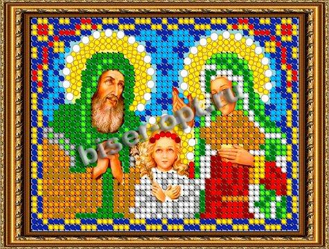 «Светлица» рисунок на ткани для вышивания бисером 449ЛМ «Св. Иоаким и Анна» 7,5*10см (1шт) цвет:449ЛМ