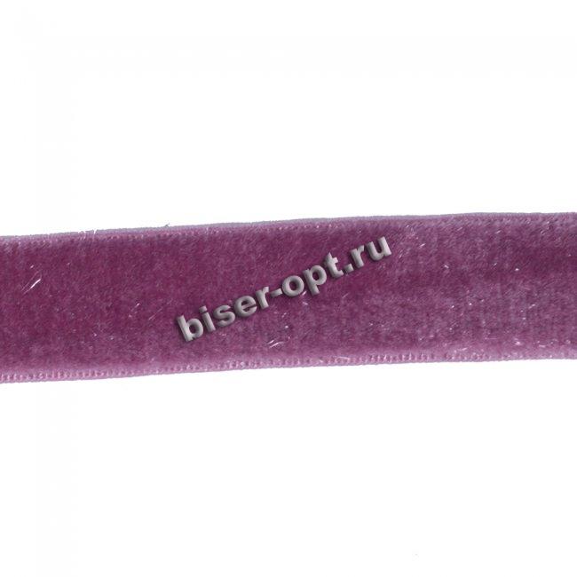 Лента велюровая BG - 5863 эластичная 9мм (100ярд) цвет:377-сиреневый