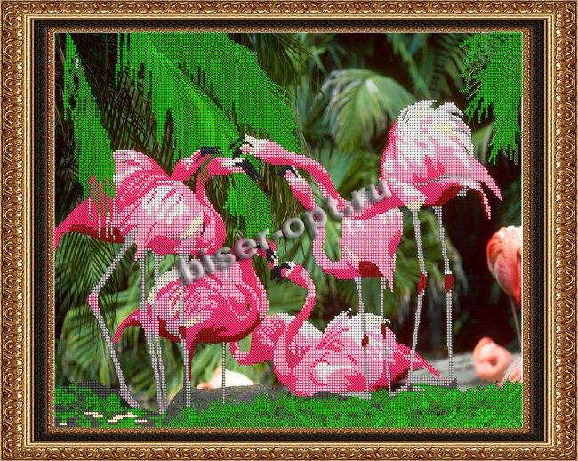 «Светлица» рисунок на ткани для вышивания бисером К-039 «Фламинго» 39,9*31,9см (1шт) цвет:К-039