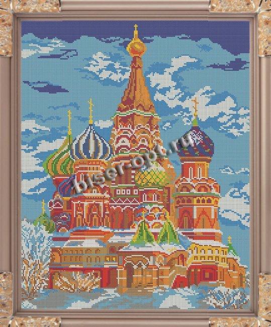 «Светлица» рисунок на ткани для вышивания бисером К-007 «Собор Василия Блаженного» 38*48см (1шт) цвет:К-007