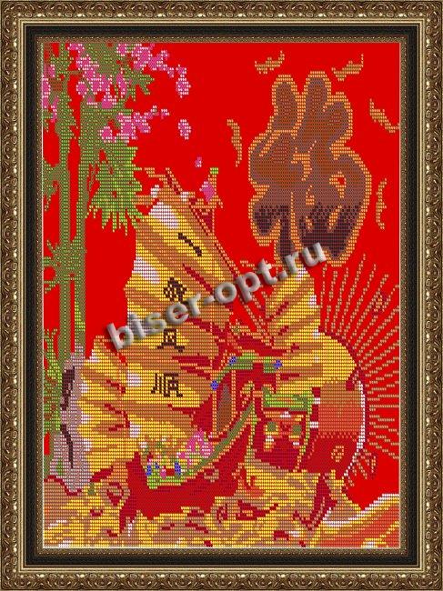 «Светлица» рисунок на ткани для вышивания бисером К-059 «Китайский мотив» 35*30,9см (1шт) цвет:К-059
