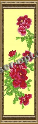 «Светлица» рисунок на ткани для вышивания бисером К-041 «Цветок» 14,9*47,8см (1шт) цвет:К-041
