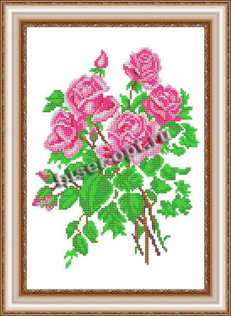 «Светлица» набор для вышивания бисером №040 «Букет роз» бисер Чехия 21,8*29,8см (1шт) цвет:040