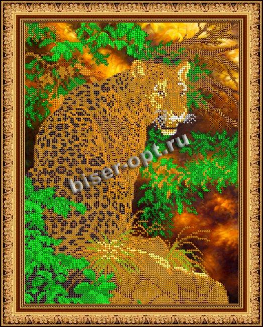 «Диамант» набор на атласе со стразами ДК-426 «Леопард» 30*38см (1шт) цвет:ДК-426