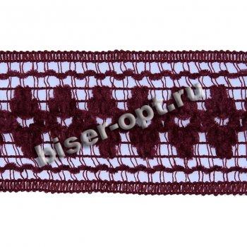 Тесьма плетеная BG - 4802 5,5см (25м) цвет:C048-т.бордовый