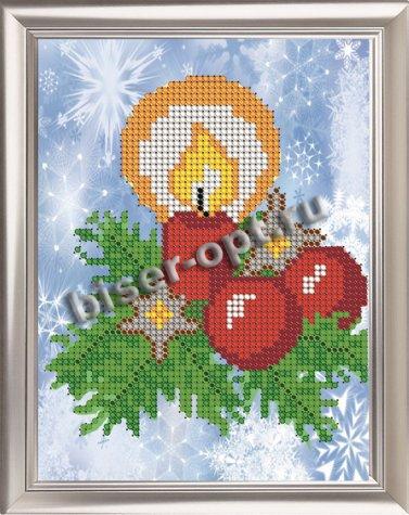 «Светлица» рисунок на ткани для вышивания бисером Д-034 «Рождество» 12*16см (1шт) цвет:Д-034
