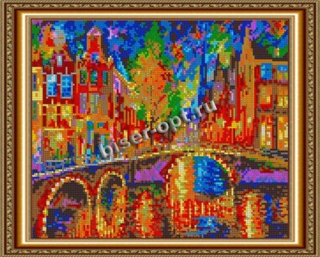 «Диамант» набор на атласе со стразами ДК-422 «Амстердам» 38*30см (1шт) цвет:ДК-422