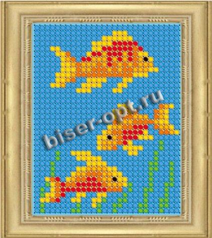 «Светлица» набор для вышивания бисером ЛК007 «Золотые рыбки» бисер Чехия 6*7,5см (1шт) цвет:ЛК007