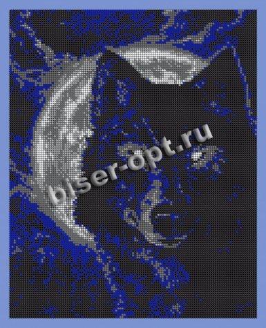 ВЛ-085П «Волк в лунном свете» 24*30см схема для вышивания бисером «Вышивочка» (1шт) цвет:ВЛ-085П