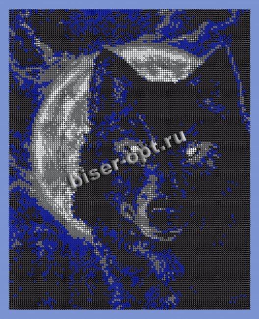 ВЛ-085П "Волк в лунном свете" 24*30см набор для вышивания чешским бисером "Вышивочка" (1шт) цвет:ВЛ-085П