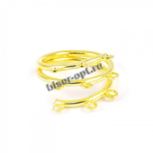 Основа для колец FS4177 ~19мм с 9 петельками (100шт) цвет:золото
