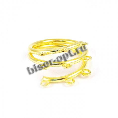 Основа для колец FS4177 ~19мм с 9 петельками (100шт) цвет:золото