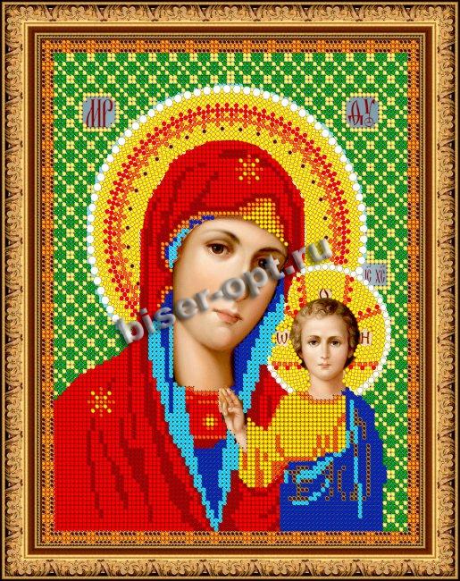 «Светлица» набор для вышивания бисером 7362 «Прс.Богородица Казанская» бисер Китай 19*24см (1шт) цвет:7362