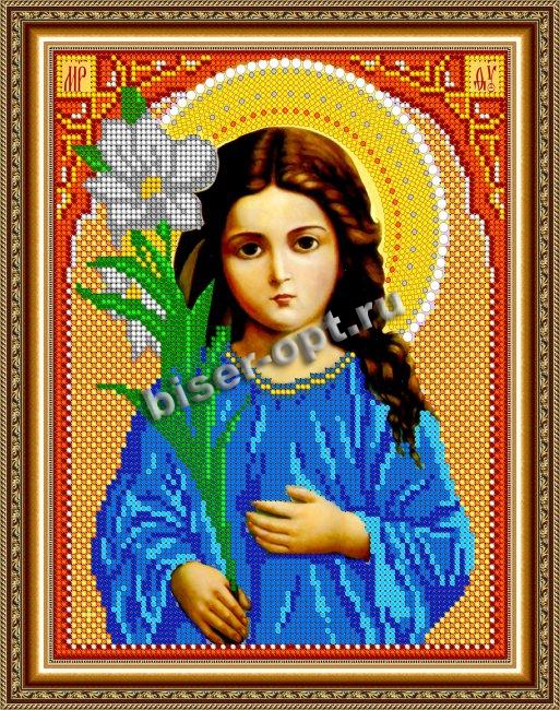 «Светлица» рисунок на ткани для вышивания бисером 365 «Св.Богородица Трилетствующая» 19*24см (1шт) цвет:365