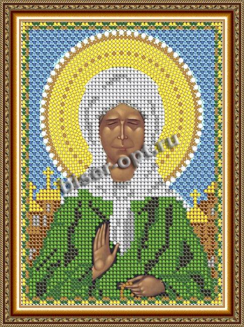 «Светлица» рисунок на ткани для вышивания бисером 301М «Св.Матрона Московская» 12*16см (1шт) цвет:301М