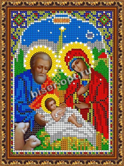 «Диамант» схема на атласе с клеевым покрытием для алмазной вышивки ДМ-391 «Рождество Христово» 15,5*20,5см (1шт) цвет:ДМ-391