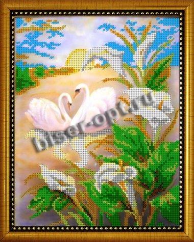 «Диамант» набор со стразами ДВЛ-035 «Лебеди» 24*30,5см (1шт) цвет:ДВЛ-035