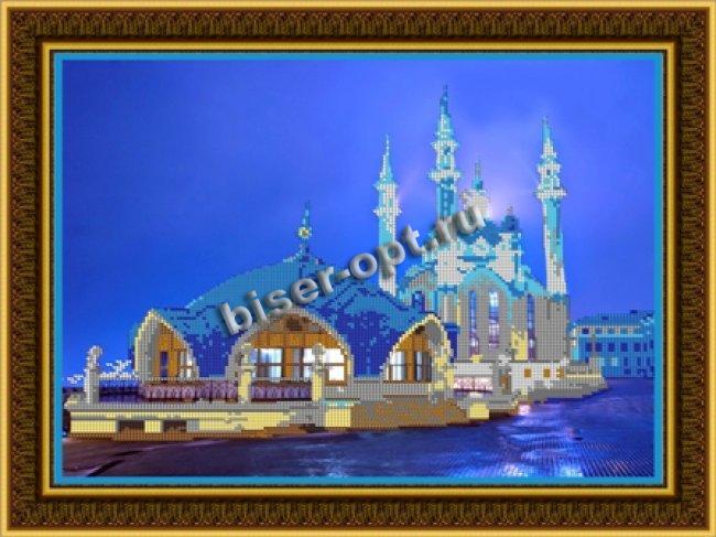 «Диамант» схема с клеевым покрытием для алмазной вышивки ДК-384 «Мечеть» 48*38см (1шт) цвет:ДК-384