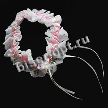 Подвязка № 03193 (1шт) цвет:бел/розовый