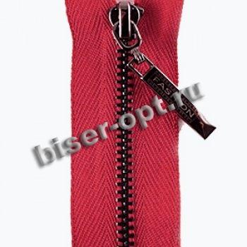 Молния Fashion-S "металл" т.никель тип 3-1 разъемная 60см (10шт) цвет:171-т.красный
