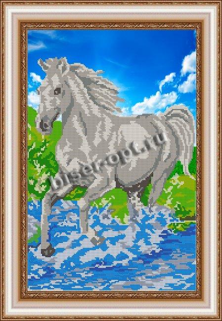 «Светлица» рисунок на ткани для вышивания бисером К-113 «Лошадь» 31,8*45,8см (1шт) цвет:К-113
