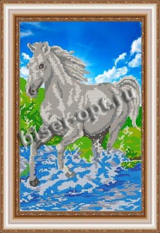 «Светлица» рисунок на ткани для вышивания бисером К-113 «Лошадь» 31,8*45,8см (1шт) цвет:К-113