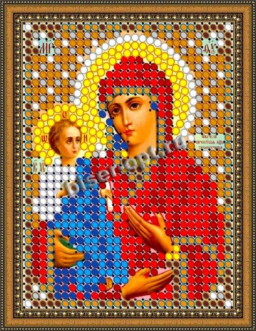 «Светлица» рисунок на ткани для вышивания бисером 406Л «Прсв. Богородица Троеручица» 6*7,5см (5шт) цвет:406Л
