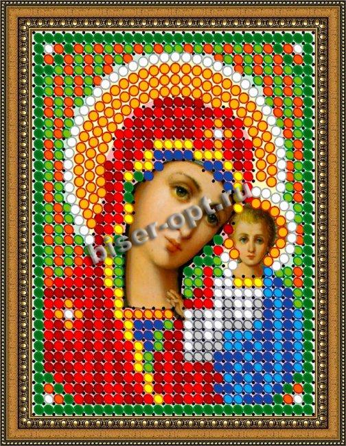 «Светлица» рисунок на ткани для вышивания бисером 410Л «Прсв. Богородица Казанская» 6*7,5см (5шт) цвет:410Л