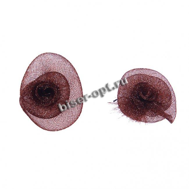 Цветок пришивной №29-1 из органзы 2,5см (20шт) цвет:331-коричневый