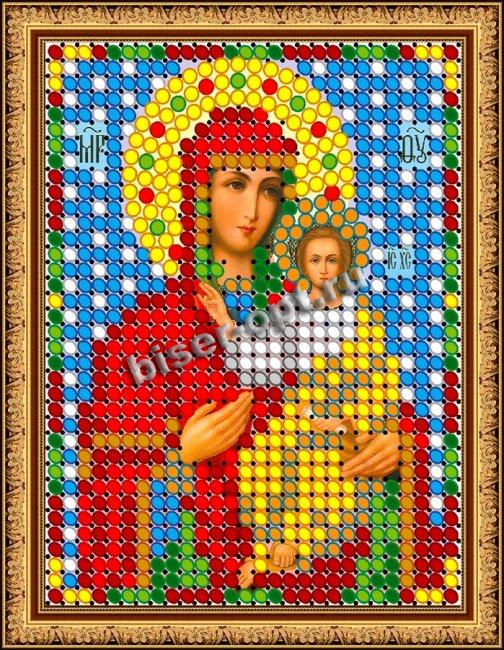 «Светлица» рисунок на ткани для вышивания бисером 314Л «Прсв. Богородица Смоленская» 6*7,5см (1шт) цвет:314Л