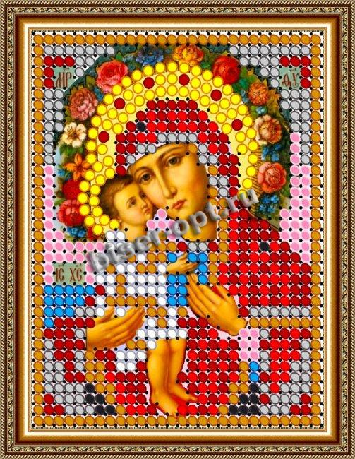 «Светлица» рисунок на ткани для вышивания бисером 375Л «Прсв. Богородица Жировицкая» 6*7,5см (1шт) цвет:375Л