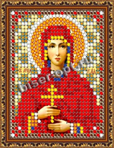 «Светлица» рисунок на ткани для вышивания бисером 712Л «Св. Великомученица Юлия» 6*7,5см (1шт) цвет:712Л