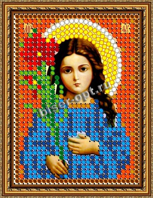 «Светлица» рисунок на ткани для вышивания бисером 365Л «Св. Богородица Трилетствующая» 6*7,5см (1шт) цвет:365Л