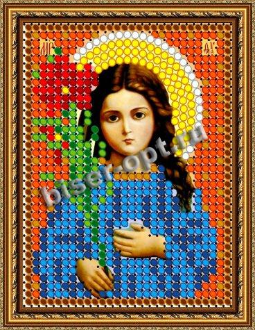 «Светлица» рисунок на ткани для вышивания бисером 365Л «Св. Богородица Трилетствующая» 6*7,5см (1шт) цвет:365Л