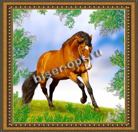 «Светлица» набор для вышивания бисером №125 «Лошадь» бисер Китай 45,1*43,2см (1шт) цвет:125