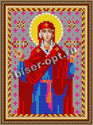 «Светлица» рисунок на ткани для вышивания бисером 360М «Прсв. Богородица Нерушимая стена» 12*16см (1шт) цвет:360М