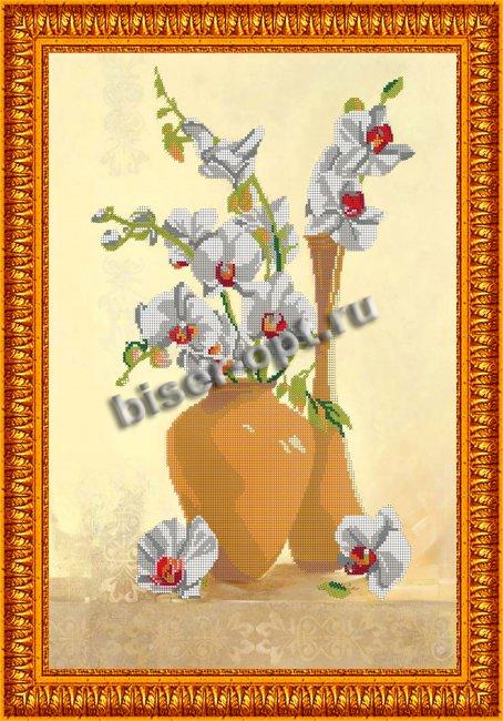 «Светлица» набор для вышивания бисером №096 «Орхидея» бисер Китай 35*50см (1шт) цвет:096