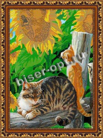 «Светлица» набор для вышивания бисером №144 «Игривый котенок» бисер Чехия 37,1*49,8см (1шт) цвет:144