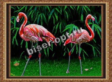 «Светлица» рисунок на ткани для вышивания бисером К-167 «Фламинго» 41,4*30,4см (1шт) цвет:К-167