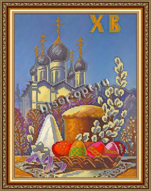 «Светлица» рисунок на ткани для вышивания бисером К-203 «Пасхальная» 24*30см (1шт) цвет:К-203