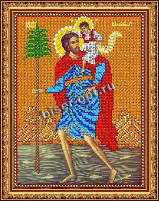 «Светлица» рисунок на ткани для вышивания бисером 833 «Св. Христофор» 19*24см (1шт) цвет:833