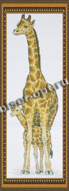 Рисунок на канве для вышивания крестом КР-40 "Жираф и детеныш" 48,9*15,4см (1шт) цвет:КР-40