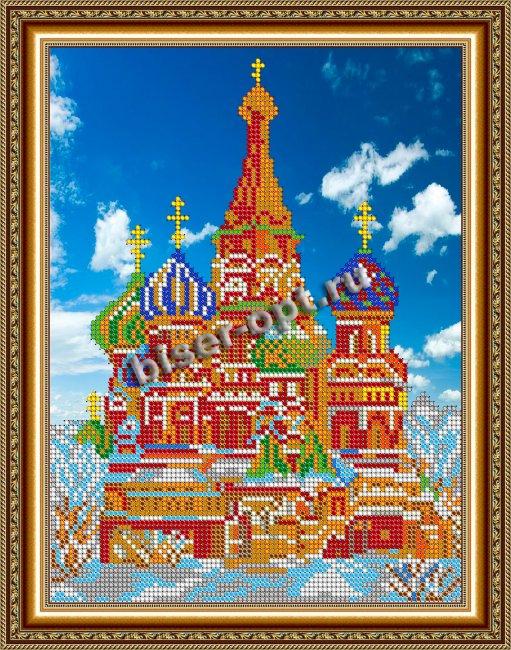 «Светлица» рисунок на ткани для вышивания бисером К-155 «Собор Василия Блаженного» 19*24см (1шт) цвет:К-155
